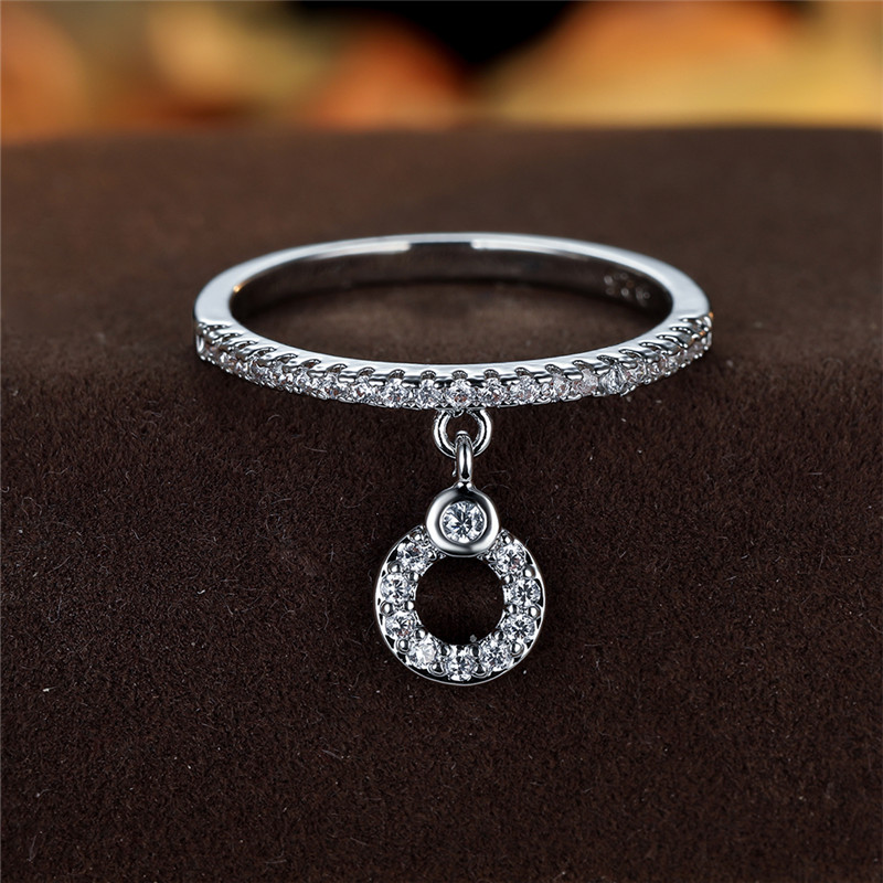 Shining Classic Ring 18k Plated zirconia Copper Engagement Wedding